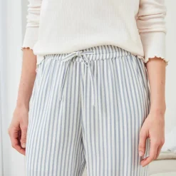 Pantalon de pyjama tissé teint rayures