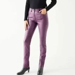 Pantalon droit enduit