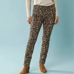 Pantalon droit imprimé léopard, Spécial Petites