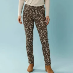 Pantalon droit imprimé léopard, Spécial Petites