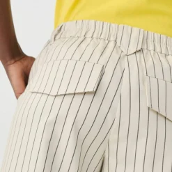 Pantalon droit large, rayé