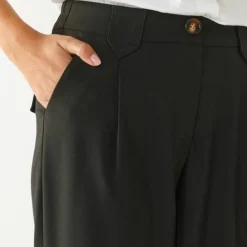 Pantalon droit large, uni