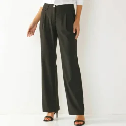 Pantalon droit large, uni