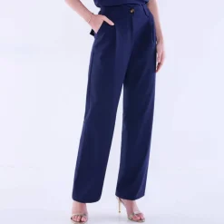 Pantalon droit large, uni