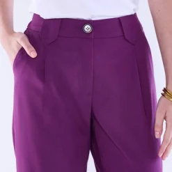 Pantalon droit large, uni