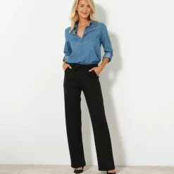 Pantalon droit, maille milano