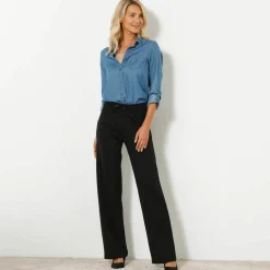 Pantalon droit, maille milano