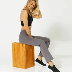 Pantalon droit maille taille élastiquée