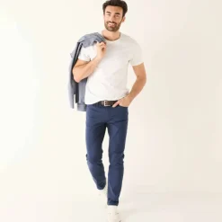 Pantalon droit 5 poches ceinture élastiquée invisible - L32