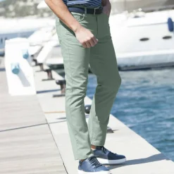Pantalon droit 5 poches élastiqué côtés - L28
