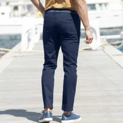 Pantalon droit 5 poches élastiqué côtés - L28
