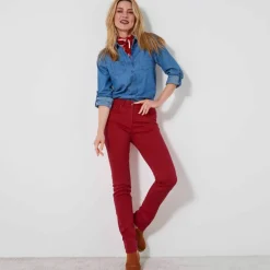 Pantalon droit stretch uni
