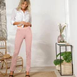 Pantalon droit "ultra confort" taille élastiquée