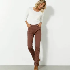 Pantalon droit "ultra confort" taille élastiquée