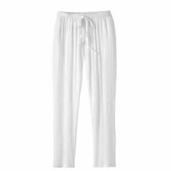 Pantalon droit uni, crépon fluide