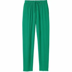 Pantalon droit uni, crépon fluide