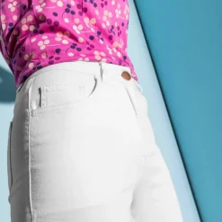 Pantalon effet ventre plat, coton stretch