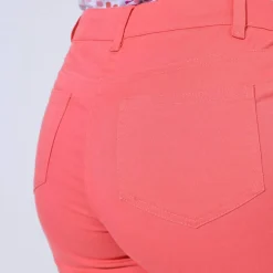 Pantalon effet ventre plat, coton stretch