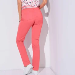 Pantalon effet ventre plat, coton stretch