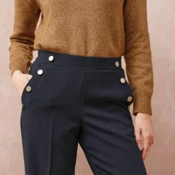 Pantalon fluide effet pont