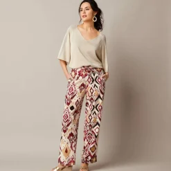 Pantalon fluide large, imprimé