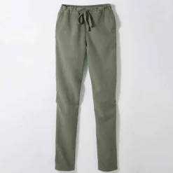 Pantalon fuselé fluide, lin-coton