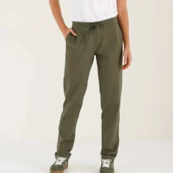 Pantalon fuselé fluide, lin-coton