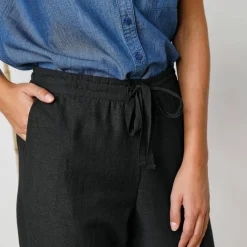 Pantalon fuselé fluide, lin-coton