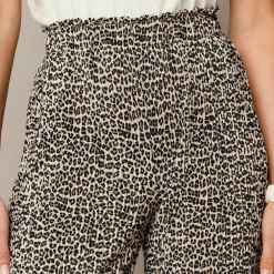 Pantalon imprimé , maille plissée