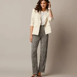 Pantalon imprimé , maille plissée