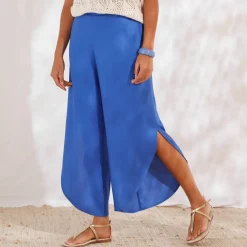 Pantalon large, bas fendus