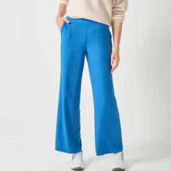 Pantalon large effet matière