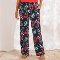 Pantalon large fluide, imprimé