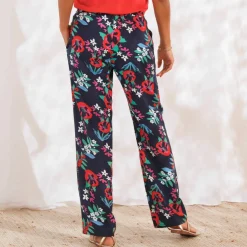 Pantalon large fluide, imprimé