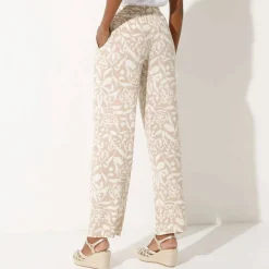 Pantalon large fluide, imprimé bicolore