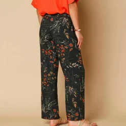 Pantalon large fluide, imprimé fleuri