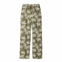 Pantalon large fluide, imprimé palmiers