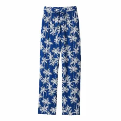 Pantalon large fluide, imprimé palmiers