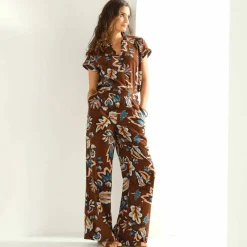 Pantalon large fluide, imprimé XXL