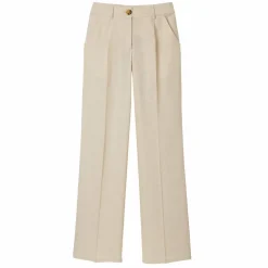 Pantalon large fluide, lin mélangé