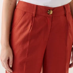 Pantalon large fluide, lin mélangé