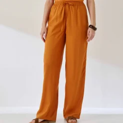 Pantalon large fluide uni