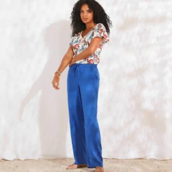 Pantalon large fluide uni