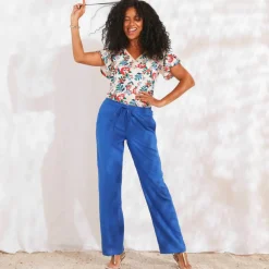 Pantalon large fluide uni