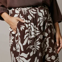 Pantalon large imprimé en crépon