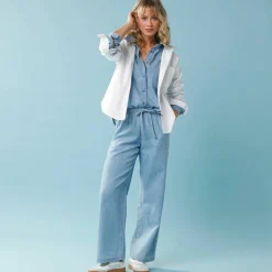Pantalon large Spécial Petite, denim léger