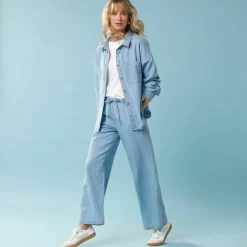 Pantalon large Spécial Petite, denim léger
