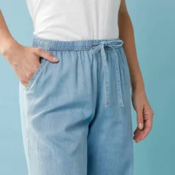 Pantalon large Spécial Petite, denim léger