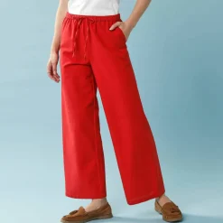 Pantalon large Spécial Petites viscose-coton-lin