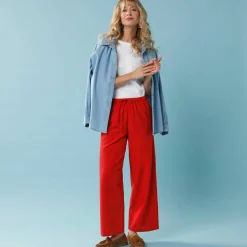 Pantalon large Spécial Petites viscose-coton-lin